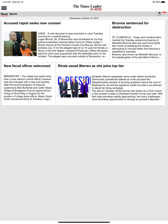 The Times Leader All Access iPad screenshot