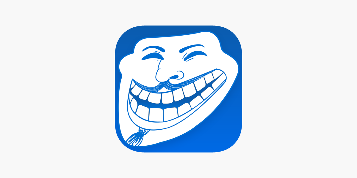 Troll Face Blue Emoji