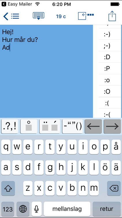 Easy Mailer Swedish Keyboard