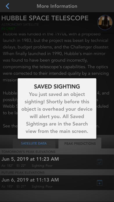 SkyView® Satellite Guide Screenshot