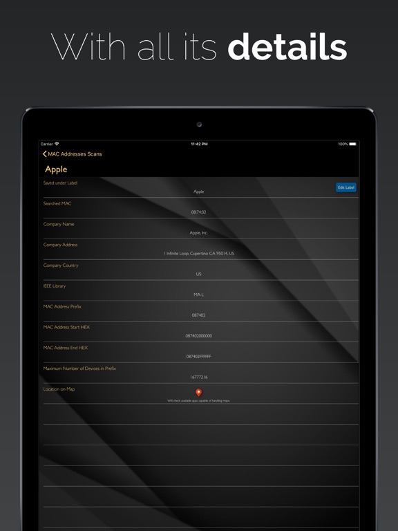 MAC Vendors iPad screenshot 4 - Utilities app