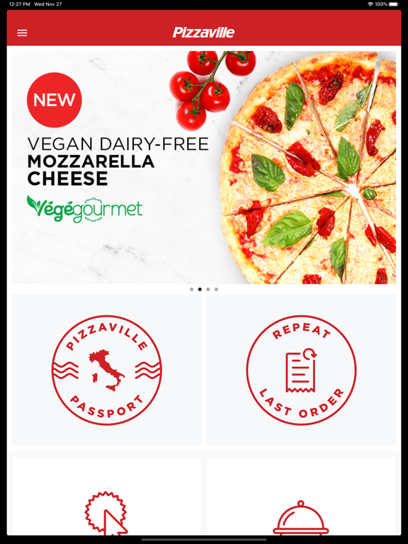 Pizzaville iPad screenshot 1 - Food & Drink app