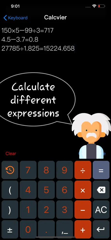 App screenshot for Calcvier - Keyboard Calculator