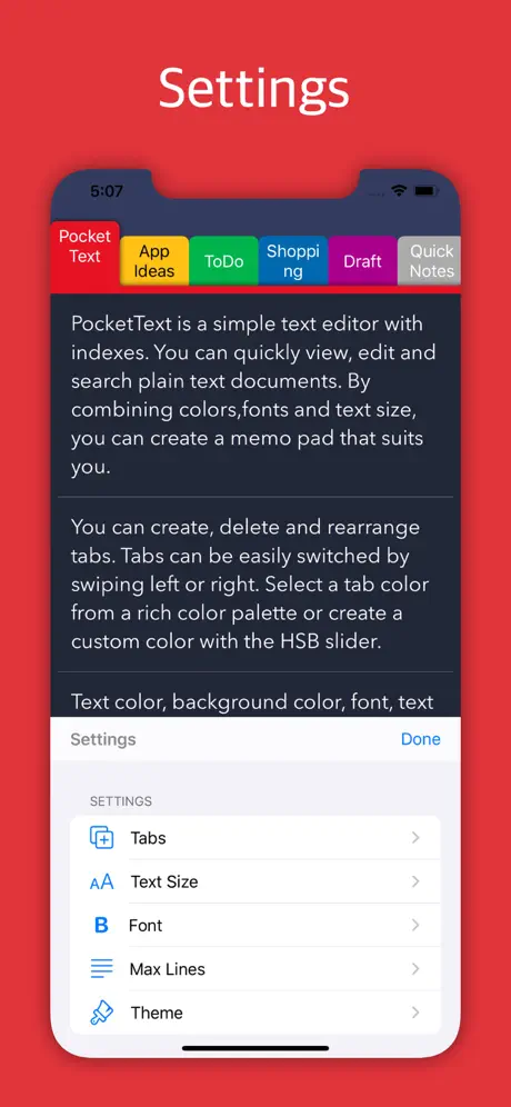 PocketText - Indexed Notes