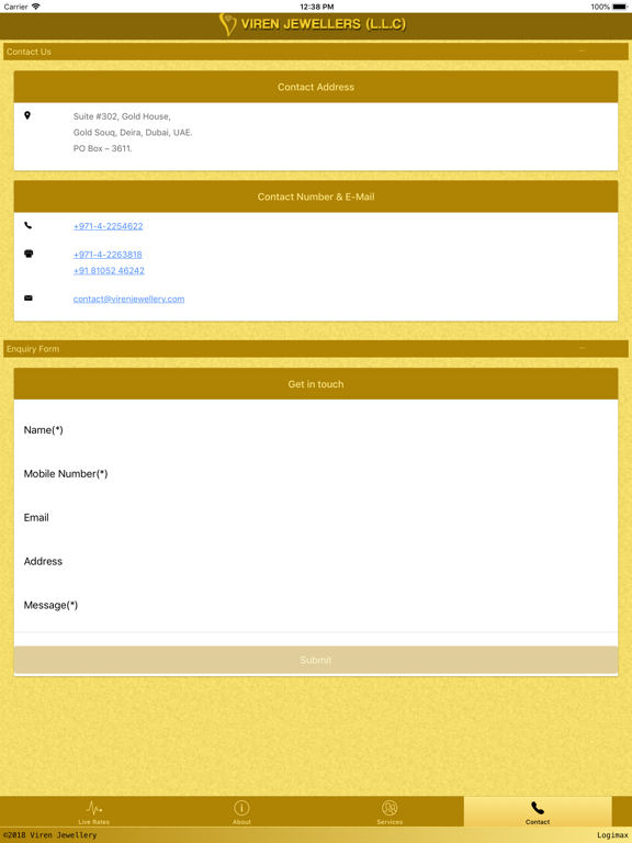 Viren Jewellers iPad screenshot