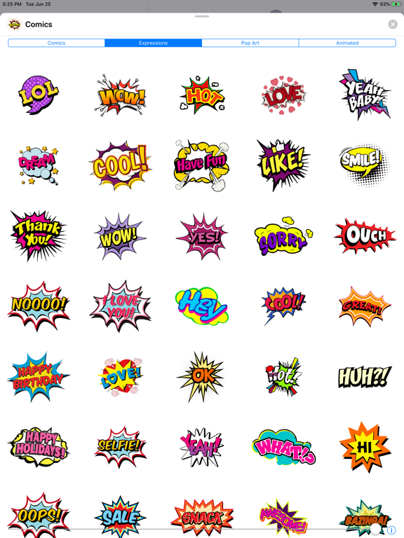 Comics Pop Art Sticker Effects iPad screenshot 5 - Stickers app