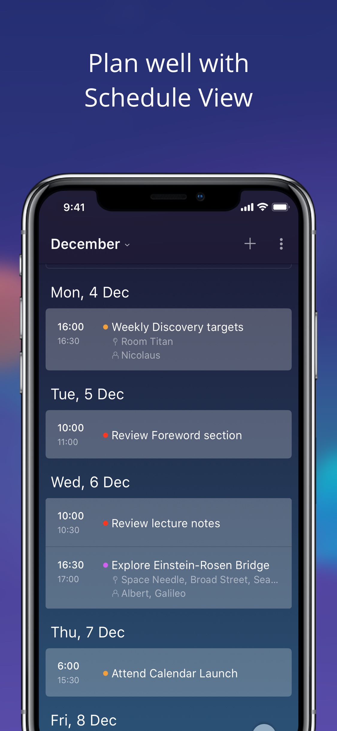 Screenshot do app Newton Calendar