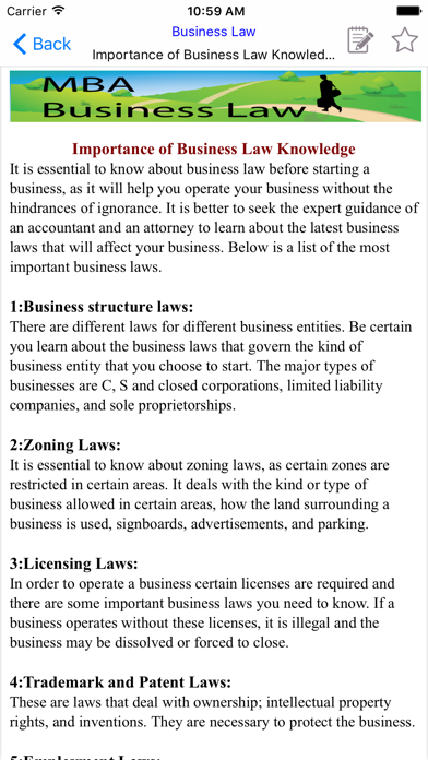 MBA Business Law Screenshot
