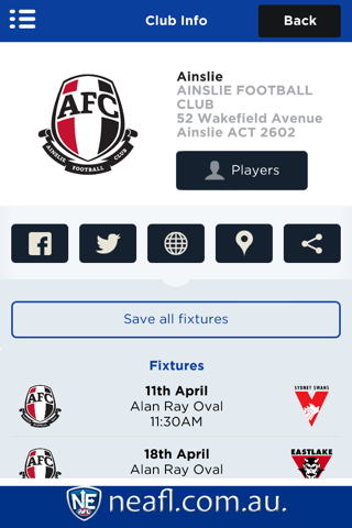 The Official NEAFL App screenshot 4