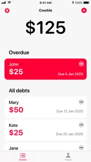 oweme - debt tracker iphone screenshot 1