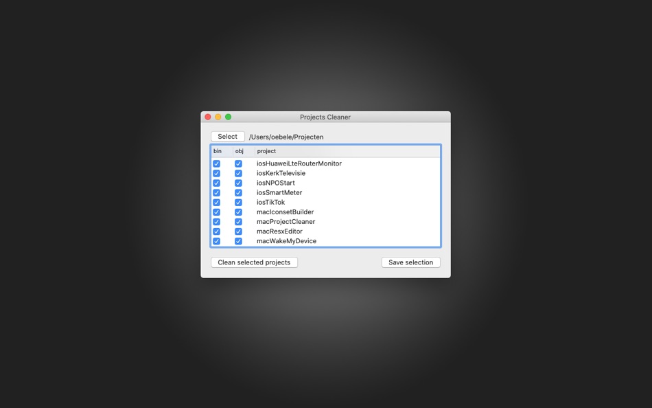 #1. Projects Cleaner (macOS) 由: Oebele Beetstra