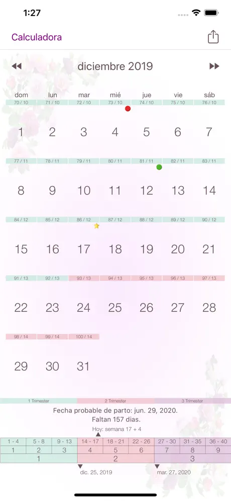 Calendario del embarazo