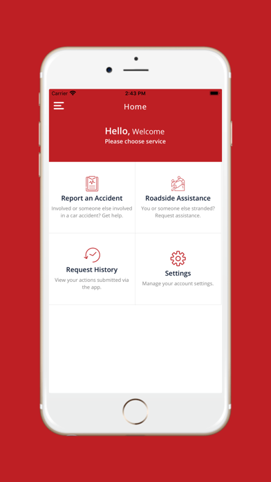 Accident & Roadside Assistance app screenshot