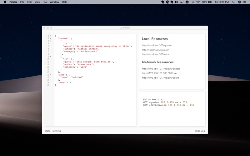 Screenshot #1 pour Jsonman - Mock API in seconds