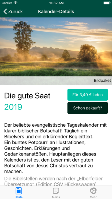 CSV-Kalender Screenshot