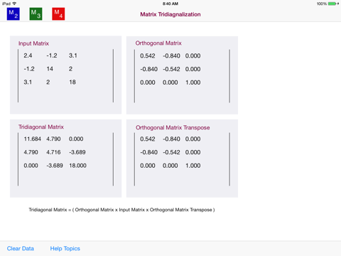 Matrix Tridiagonal screenshot 2