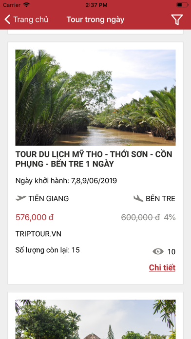 Screenshot #2 pour Triptour - Chợ tour trực tuyến