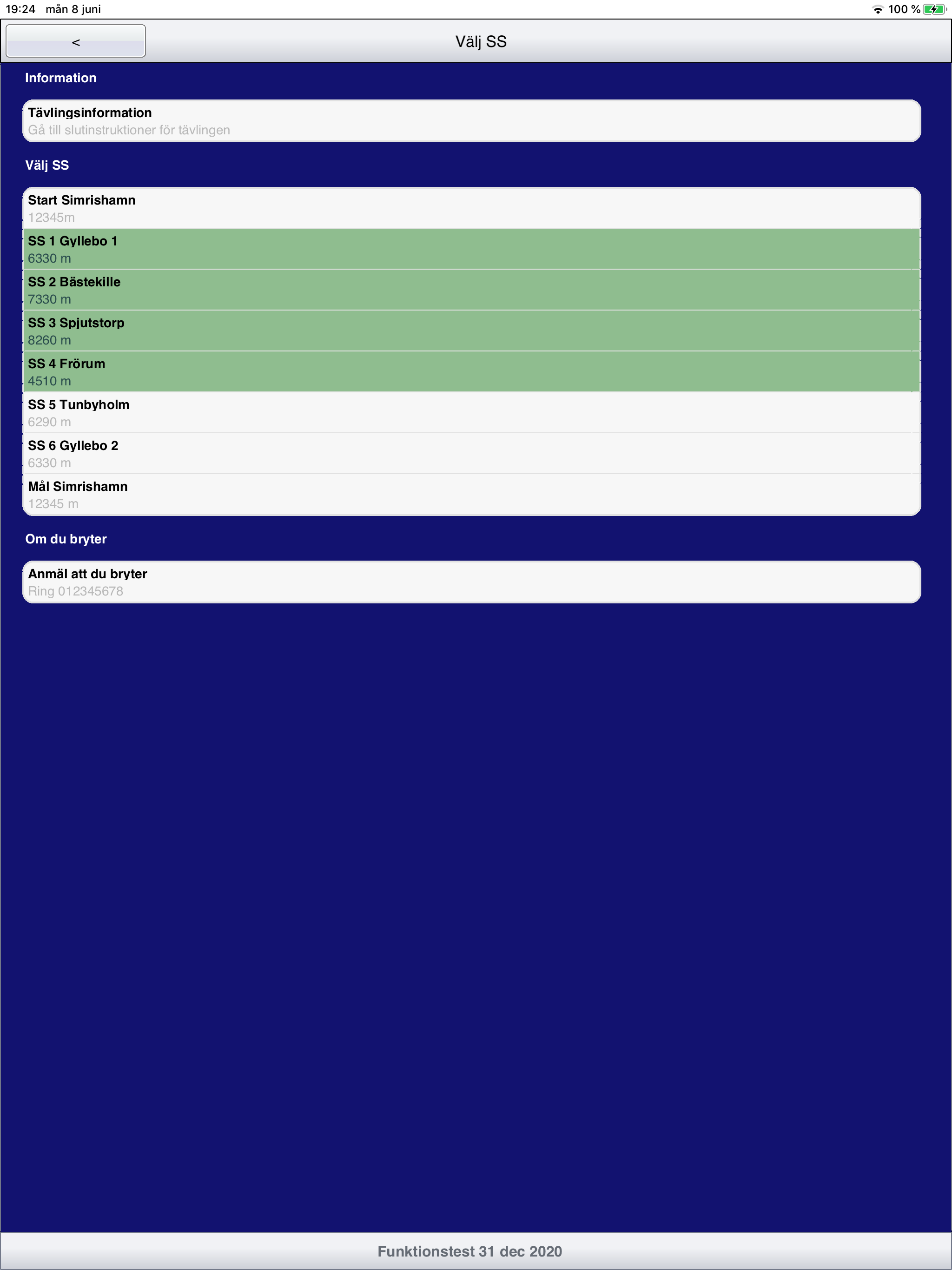 Resultatservice Tidkort