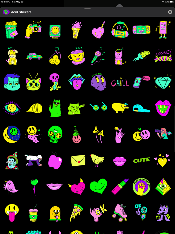 Acid Stickers: Trippy Fun iPad screenshot