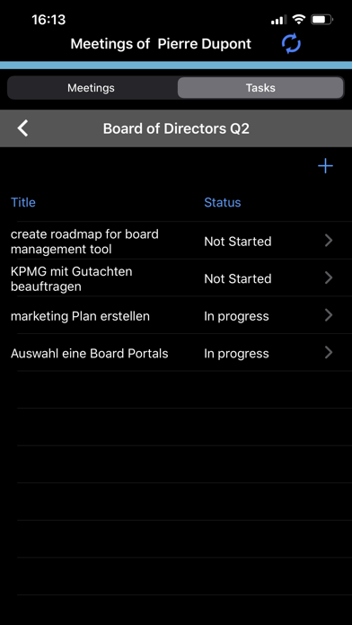 twelve mobile - Board Room Screenshot