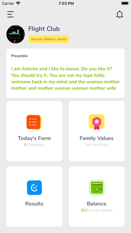 Checkmarks for Child