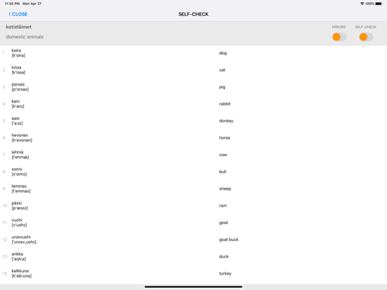 Learn Finnish words with ST iPad screenshot 7 - Education app