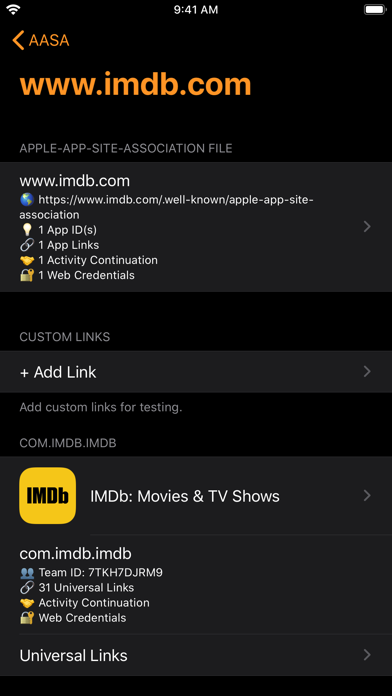 Knil - Universal Links Testing iPhone screenshot 6 - Utilities app