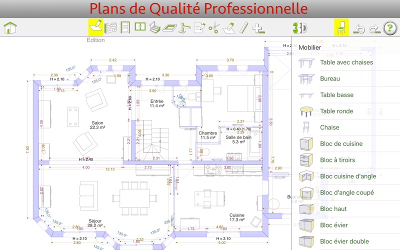 Screenshot #1 pour QuickPlan 3D - Dessin de plans