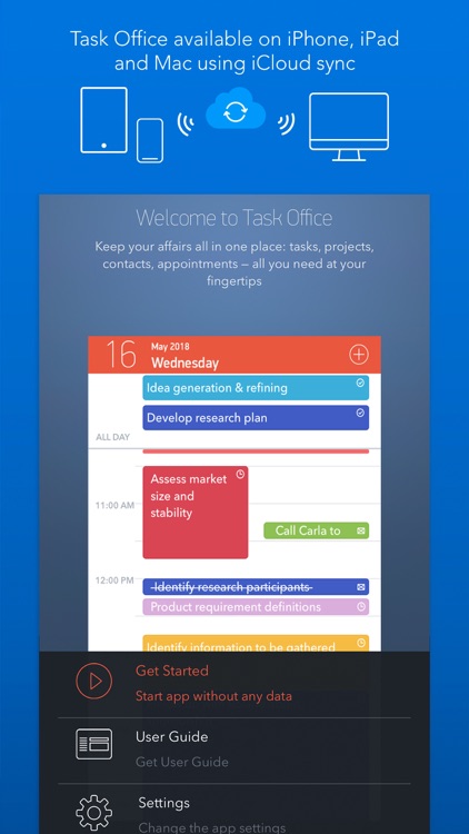 Task Office: to-do, calendar