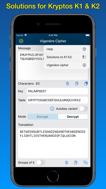 Kryptos Tools - Vigenère