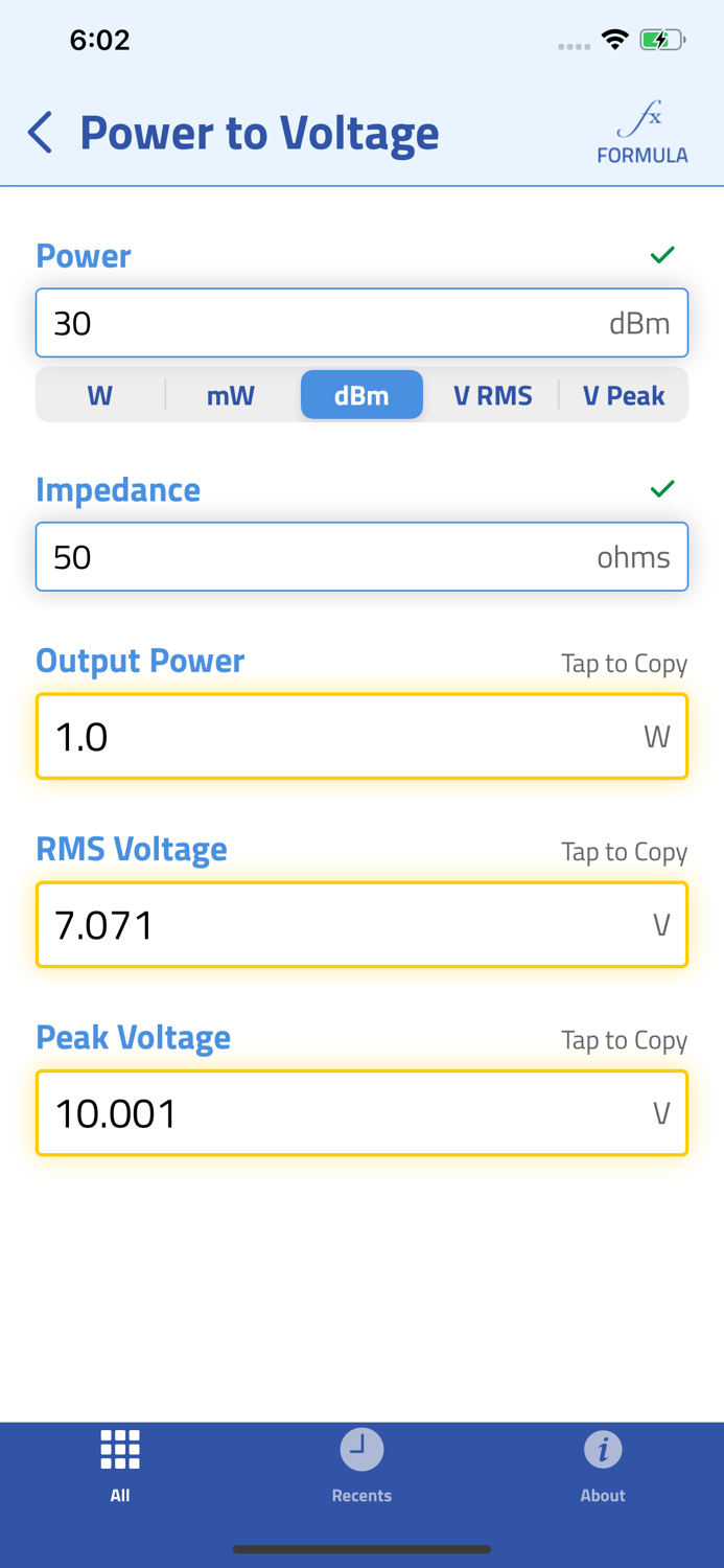 Mini-Circuits RF Calculator