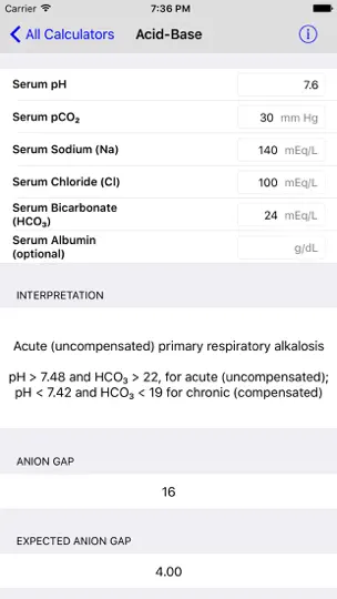 Capture d'écran de MediMath Medical Calculator sur iPhone 3