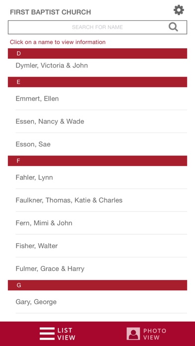 Universal Church Directory Screenshot