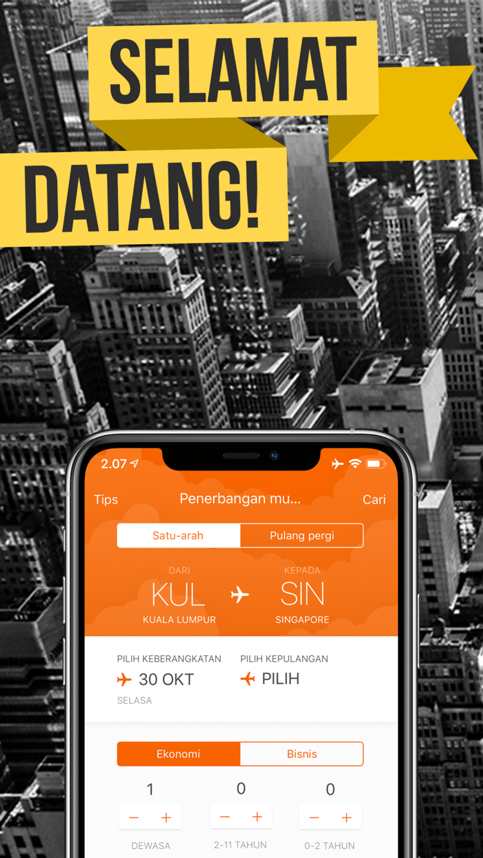 Pemesanan penerbangan murah