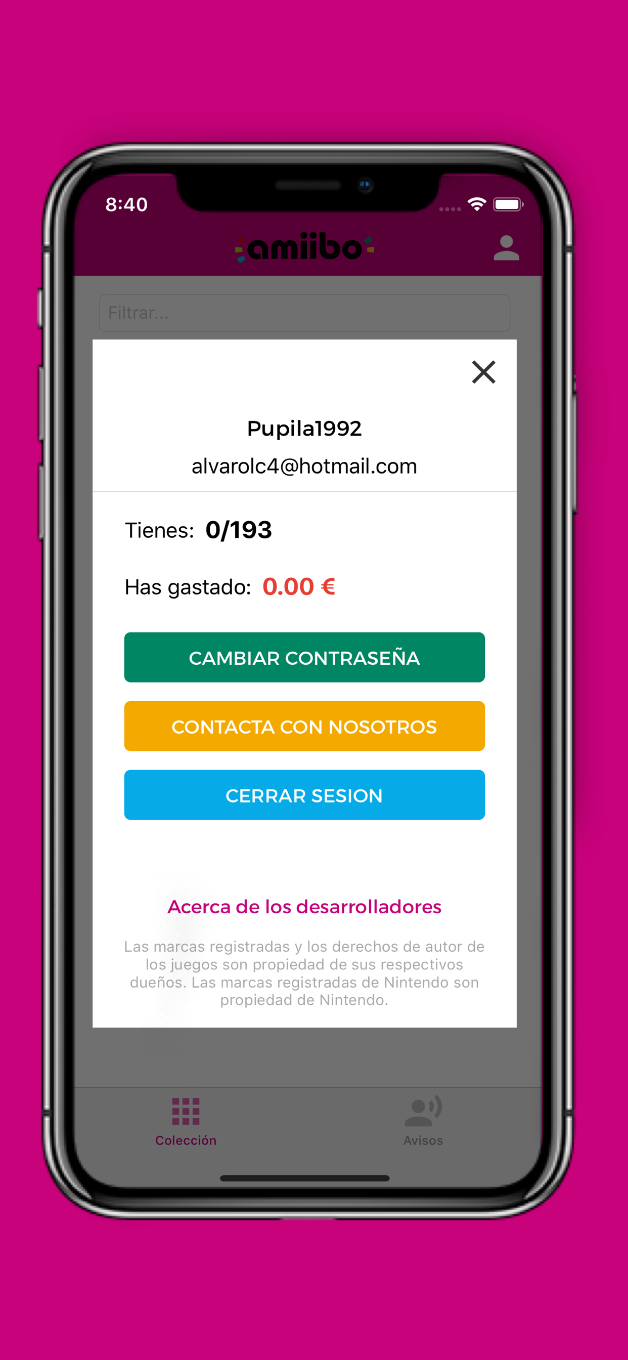 APPmiibo: Colección & Avisos
