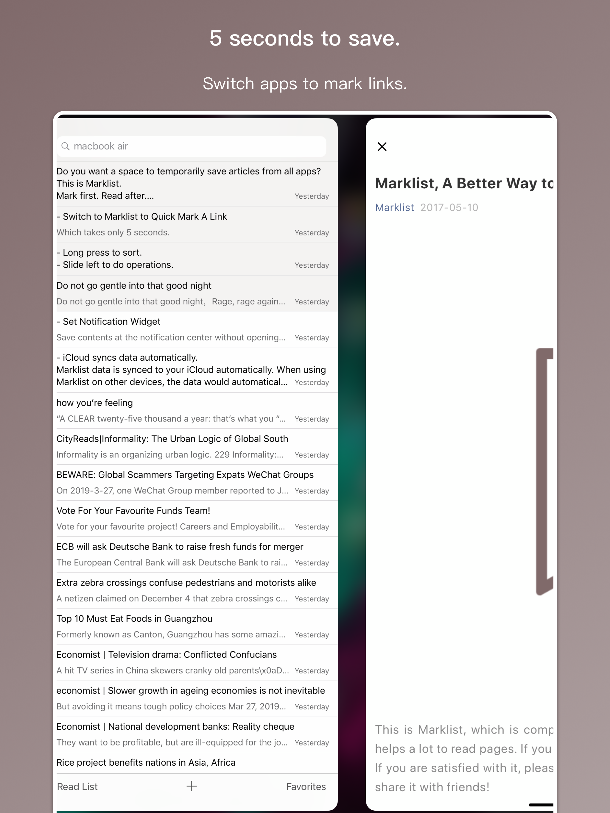 Marklist - Manage Later Things screenshot 11