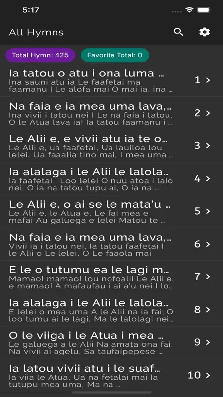 Samoan Hymn screenshot 1 of 10