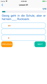 Test zur grammatik A1-A2-B1-B2 screenshot