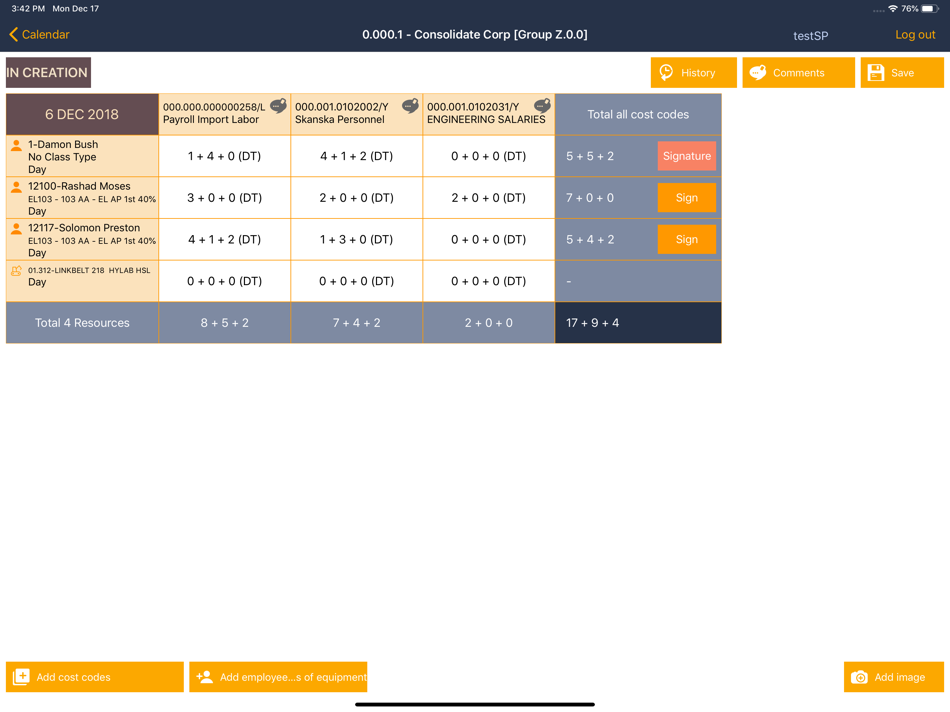 #5. TimeSheet Tool (iOS) Podle: Dragados