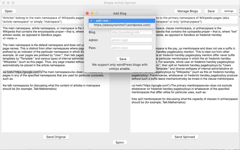 Screenshot #3 pour Simple Article Spinner