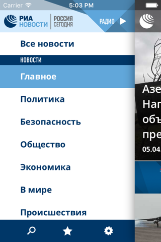 Скриншот из РИА Новости