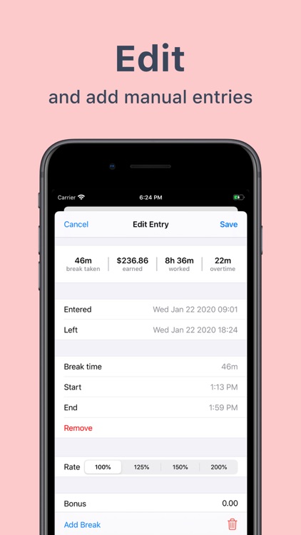 Hours Tracker: Time and Pay screenshot-3