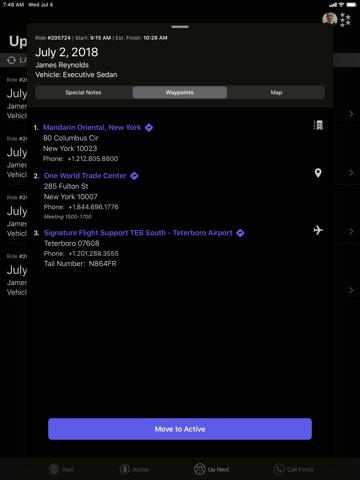 Fortis Chauffeur iPad screenshot