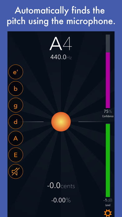 Tuna Pitch - tune guitar, bass, banjo, cello, or other musical instrument Screenshot 1