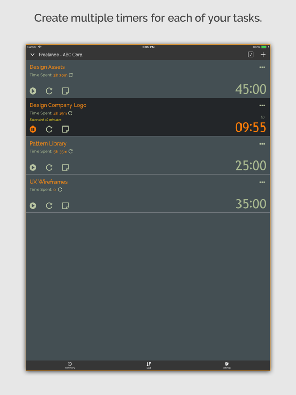 Time Boxer iPad screenshot 1 - Productivity app