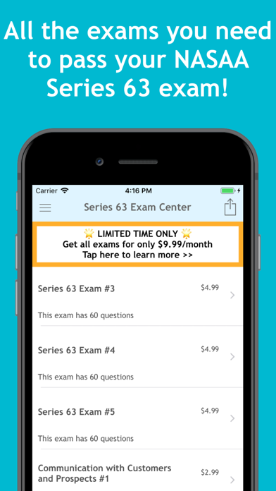 Series 63 Exam Center Screenshot