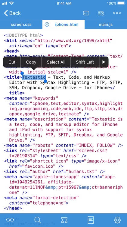 Textastic Code Editor 8