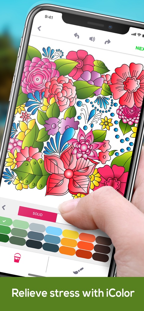 Coloring Book For Adults App ◌ - icolor-app-relieve-stress-floral-coloring