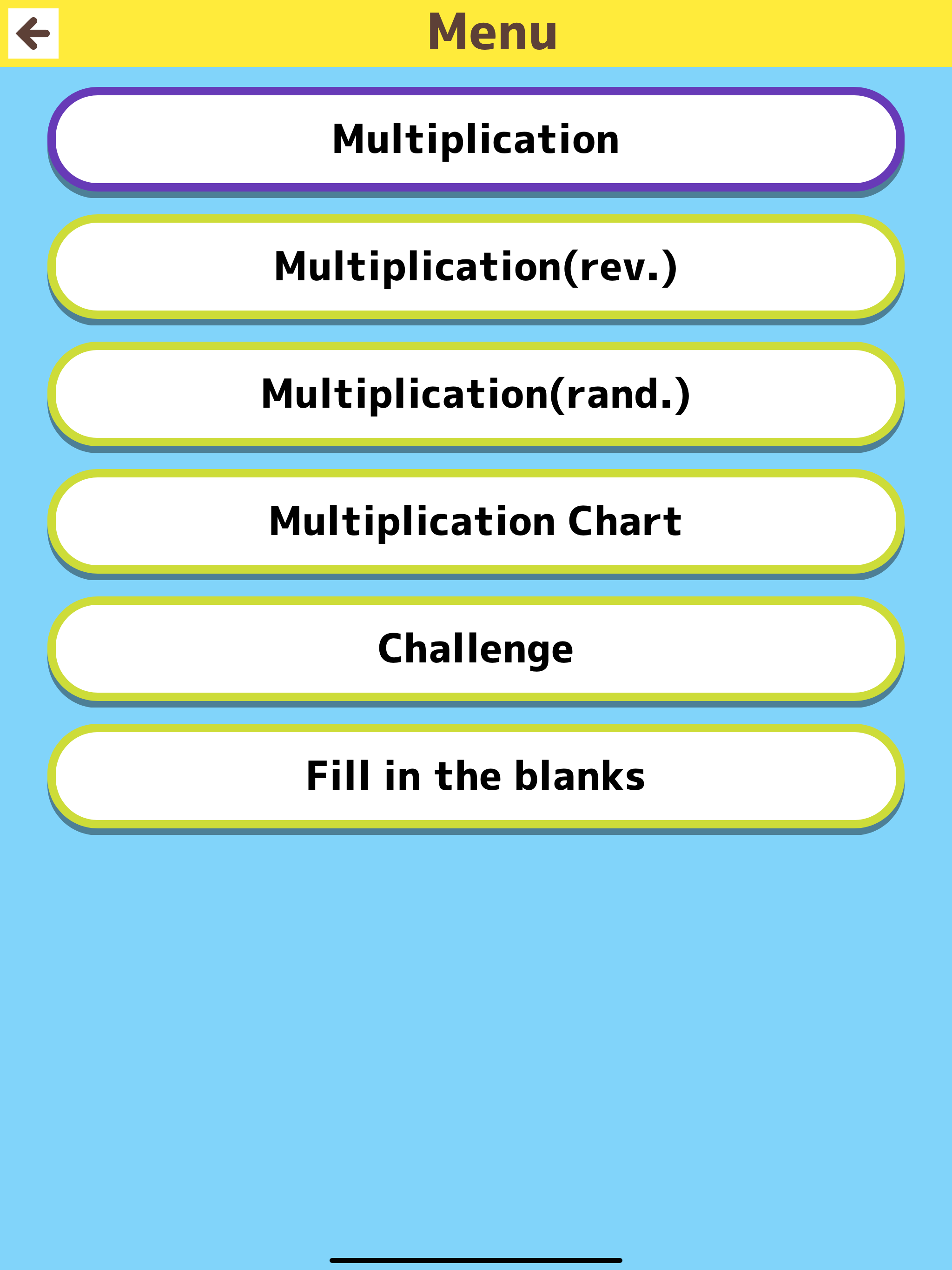 Multiplication Table Practice