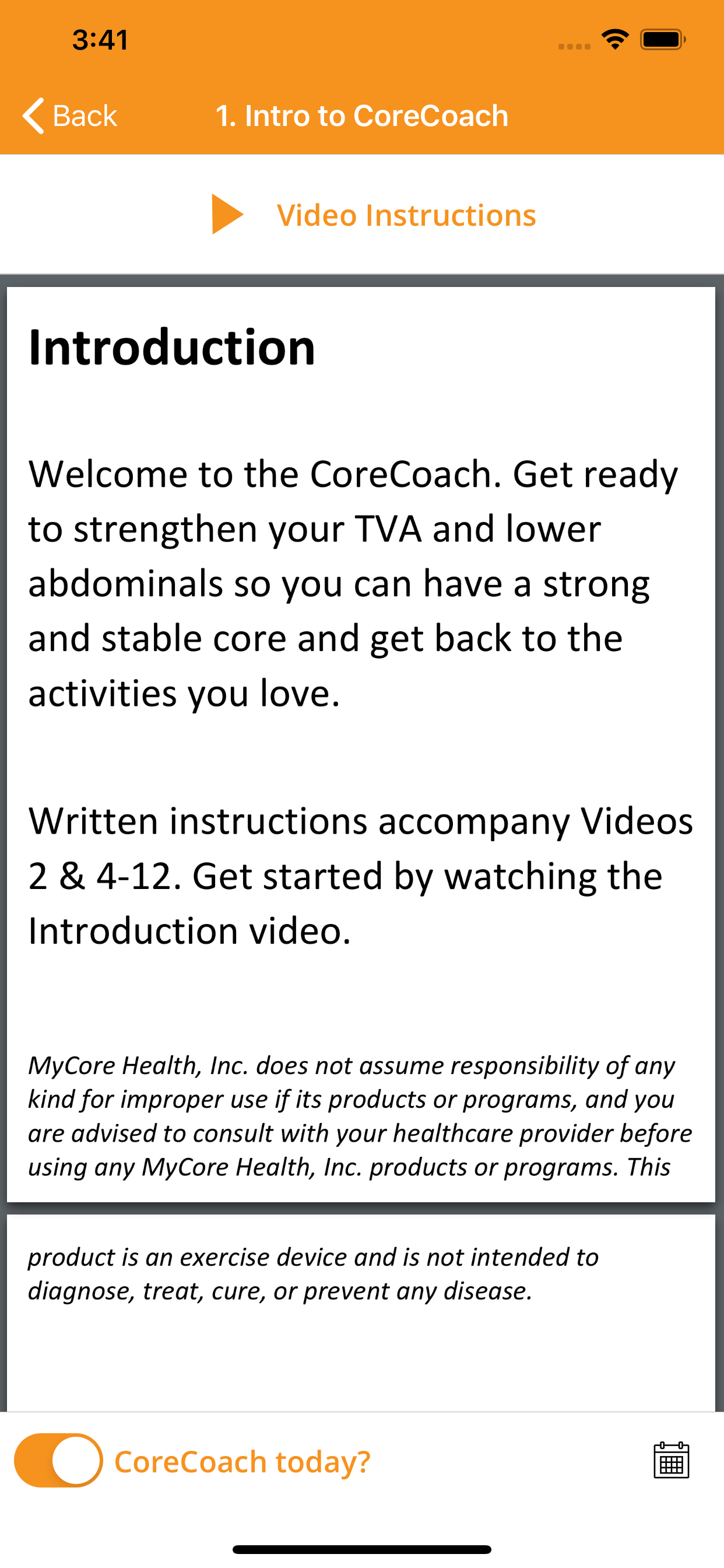CoreCoach Biofeedback Training